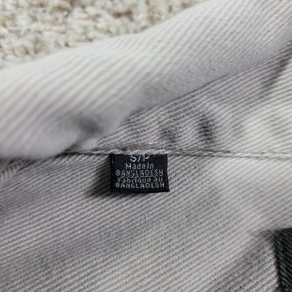 Buffalo David Bitton Denim Jean Jacket Mens Small Beige Gray Button Up Trucker - Picture 6 of 7